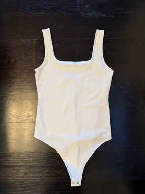 Abercrombie white square-neck tank bodysuit